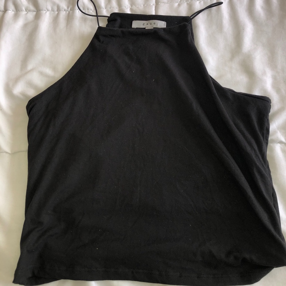 Grey halter crop top